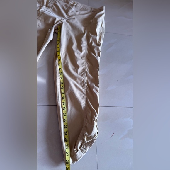 Chicos Women Pants 2 M Green Cropped Stretch Capri Elastic Waist Casual Straight - Picture 5 of 13